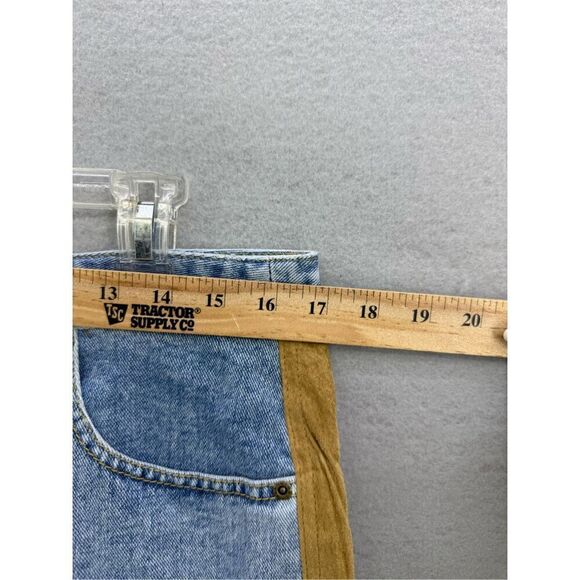 NWT Jeanology Y2K Suede Denim Leather Midi Split Hem Skirt Size 14 - Picture 7 of 9